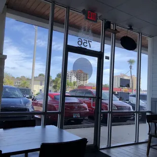 a view of the outside of a restaurant