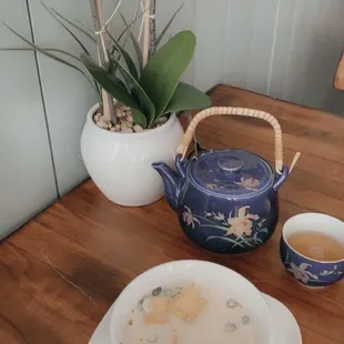 Tom kha and green tea