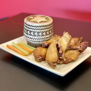 Fried Chicken Wings w/ Sticky Rice! Juicy and Crunchy.