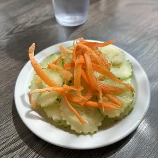 Cucumber salad without the onions