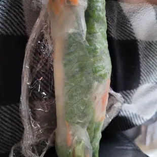 One of the Tofu salad rolls. There are 2 per order