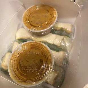 Double order tofu salad rolls with peanut sauce