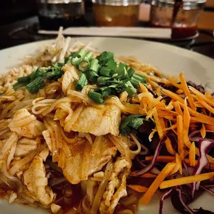 Pad Thai with house-made sauces.