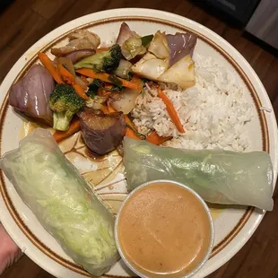 Pad Eggplant, Salad Roll