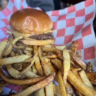 Burger and fries