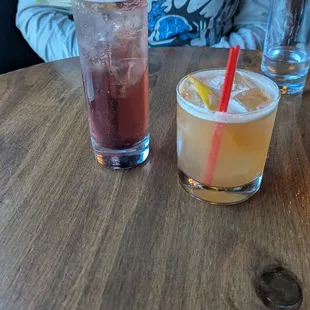 Shirley Temple and Specialty Cocktail (Oil Runner I think? It had burnt honey)