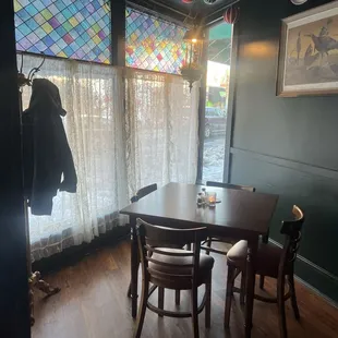 Seating area looking onto Bardstown Rd