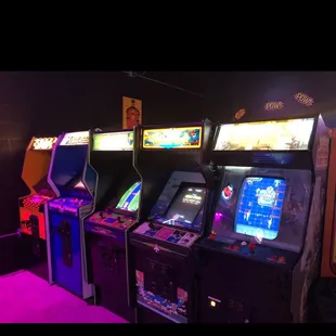 a row of arcade machines