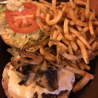 Swiss & Shrooms Burger*