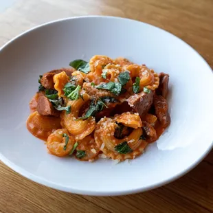 Chorizo Shrimp pasta from Pinwheel Pasta