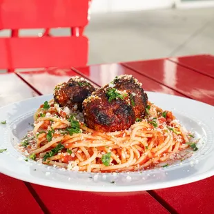 NEW! Try our meatball spaghetti today.