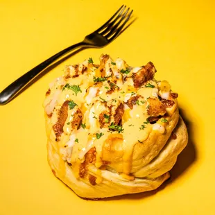 a fork and knife on a yellow background