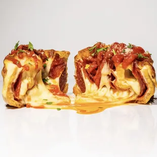 the inside of a lasagna roll