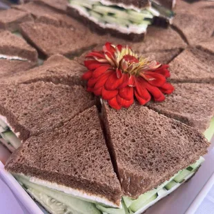 Cucumber cream cheese tea sandwiches