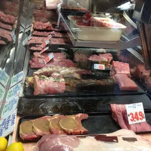 a variety of meats