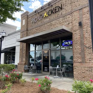 the front of the restaurant