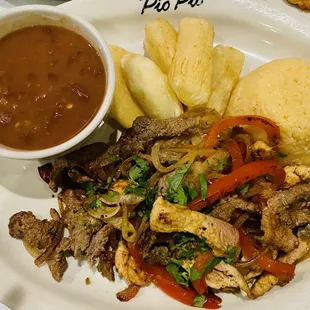 13. Mixed Grilled Strips of Chicken and Steak