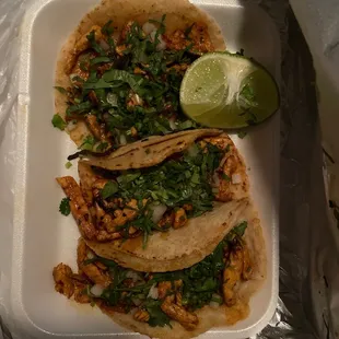 Chicken fajita tacos!