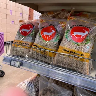 a grocery cart filled with food