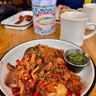a plate of food on a table