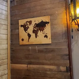 a map of the world on the wall