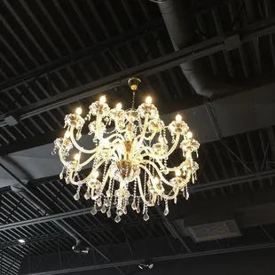 The chandelier.