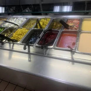 a variety of condiments