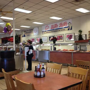 Part of the interior, looking towars a scetion of the buffet line.