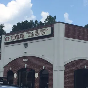 The outside of the building.