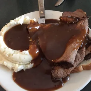 Open face roast beef