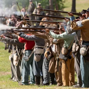 The firing line during November Civil War reenactments.