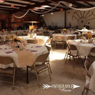 Mabel Jordan Barn set up for a wedding reception.Photography by Laina, www.photographybylaina.com
