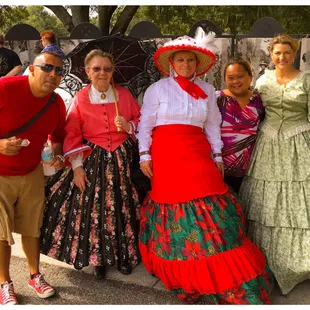 Some of the ladies dressed up in dressed from back in the day.