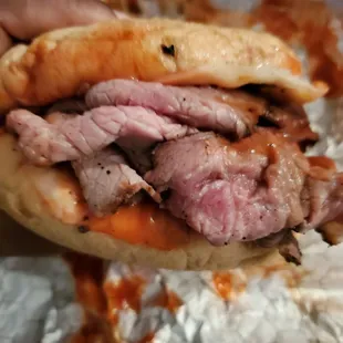 Medium with onions, cheese BBQ sauce and mayo.