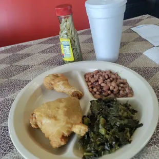 1/4 chicken plus two sides $9.99 Great deal and taste great! Plus, cornbread or roll.