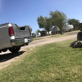 a truck parked on the side of the road