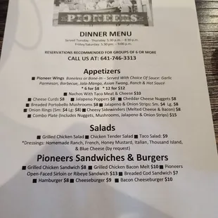the menu