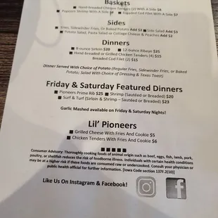 the menu