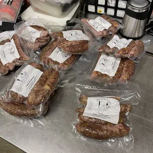 Custom made sausage are available from February through October