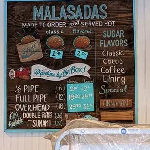Malasadas menu 3-13-22