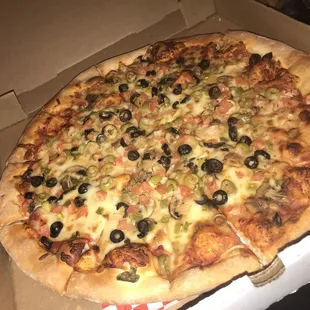 Some yummy vegetable pizza