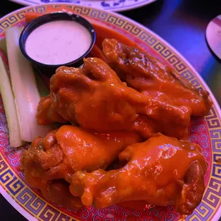 Mild buffalo wings. So saucy