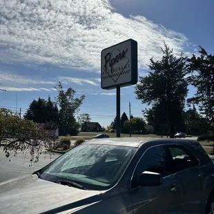 Sign from parking lot