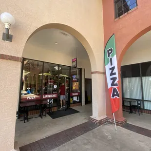 Piper&apos;s Pizza. Lots of parking. Eat in or take out
