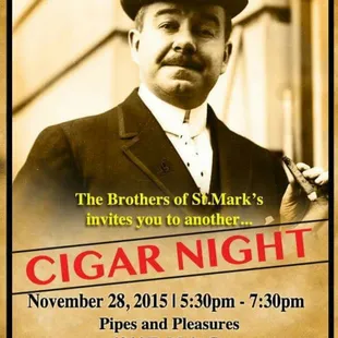 a poster for a cigar night