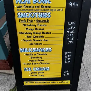 Outside menu.