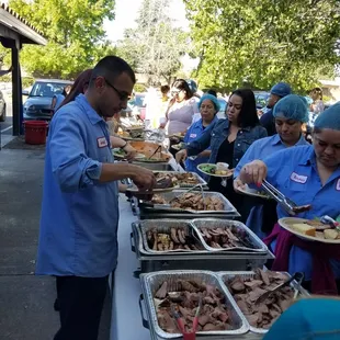 Corporate event buffet line