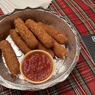Fried Mozzarella Sticks (I ate one before taking a picture.)