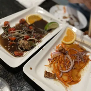 Devoured papaya salad and crispy pork belly