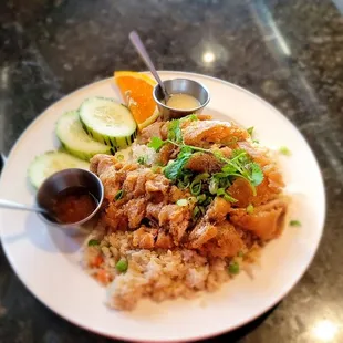 Special tempura chicken fried rice dish yummies for my tummy